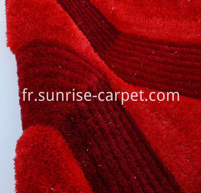 Silk 3D & 4D Tapis Shaggy Rouge Silk 3D & 4D Shaggy Rug Red